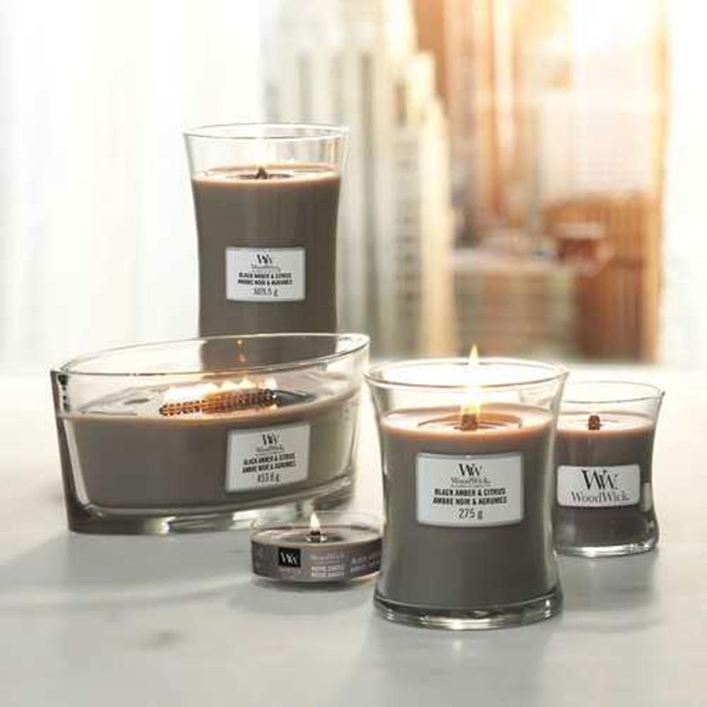 WoodWick Black Amber & Citrus Large Hourglass Candle Extra Image 3